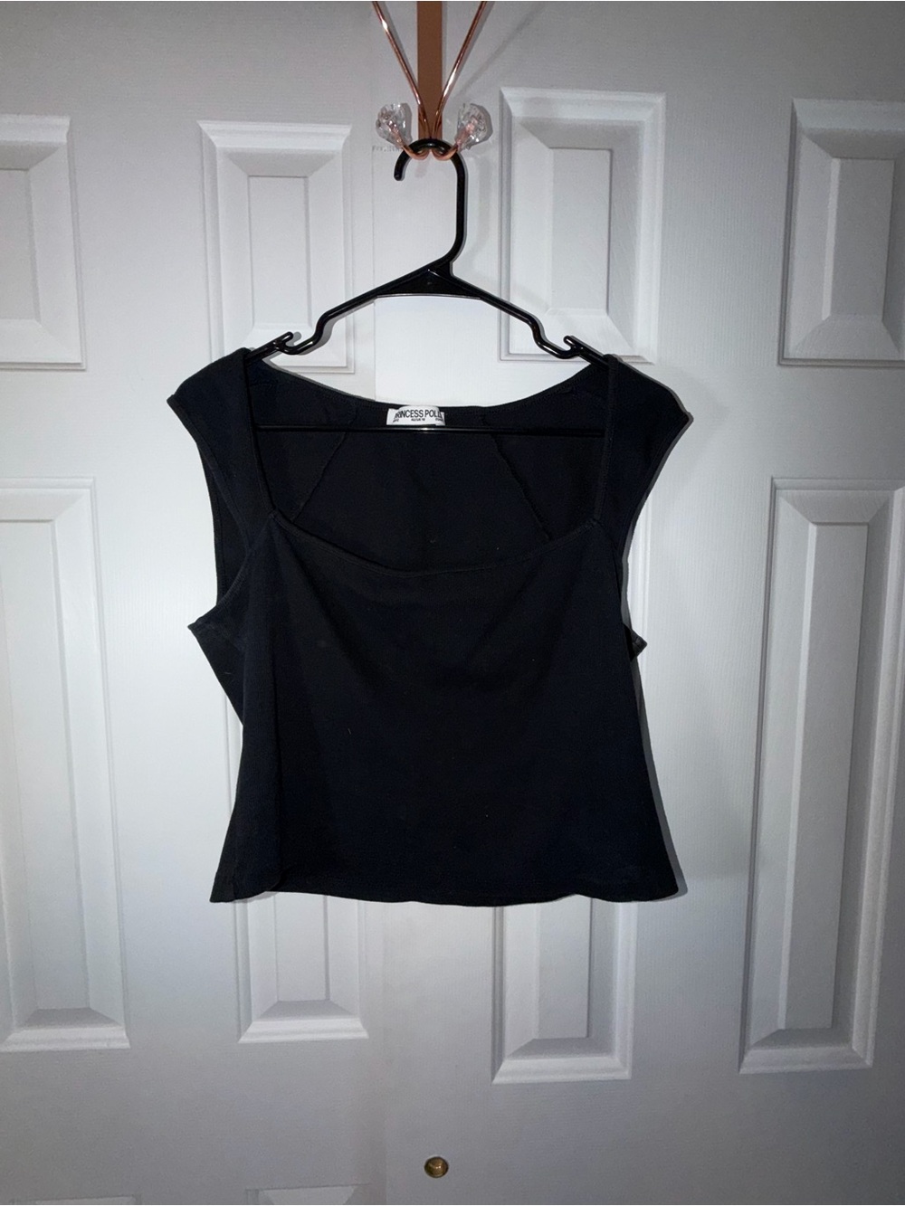 Princess Polly Black Square Neck Tank Top